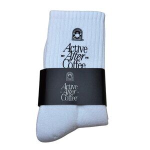 Active After Coffee Crew Socks 1 Pair White One Size